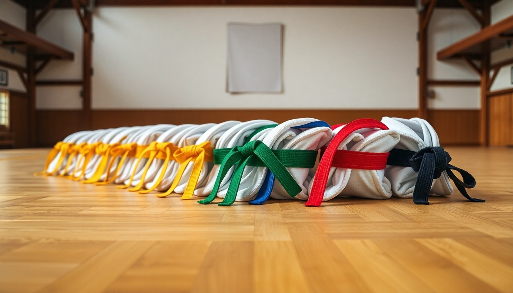 Taekwondo kuşak sistemi — beyaz, sarı, yeşil, mavi, kırmızı ve siyah kuşaklar